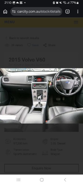 
								2015 Volvo V60 D4 Kinetic Sports Automatic $14,888 Ex Govt Charges* full									